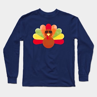 Thanksgiving Turkey with Sunglasses Long Sleeve T-Shirt